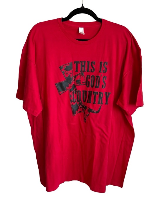 Cotton Heritage Other - Red Short-Sleeve Graphic Tee - 'This Is God's Country'